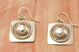 Artie Yellowhorse Sterling Silver Dome Design Earrings